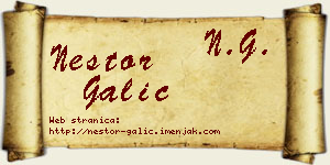 Nestor Galić vizit kartica